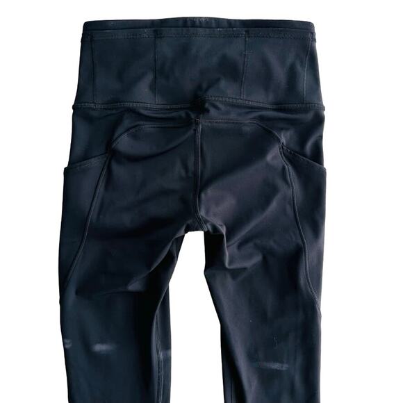 Lululemon Fast & Free Crop II *Nulux 19" Black Size 2 #W6AKHS Run Gym Workout - Picture 5 of 6